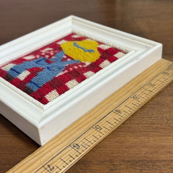 Columbia Minerva Designer Needlepoint Calico Bill and Holly Framed Set 5.5 x 6.5 - Picture 9 of 10